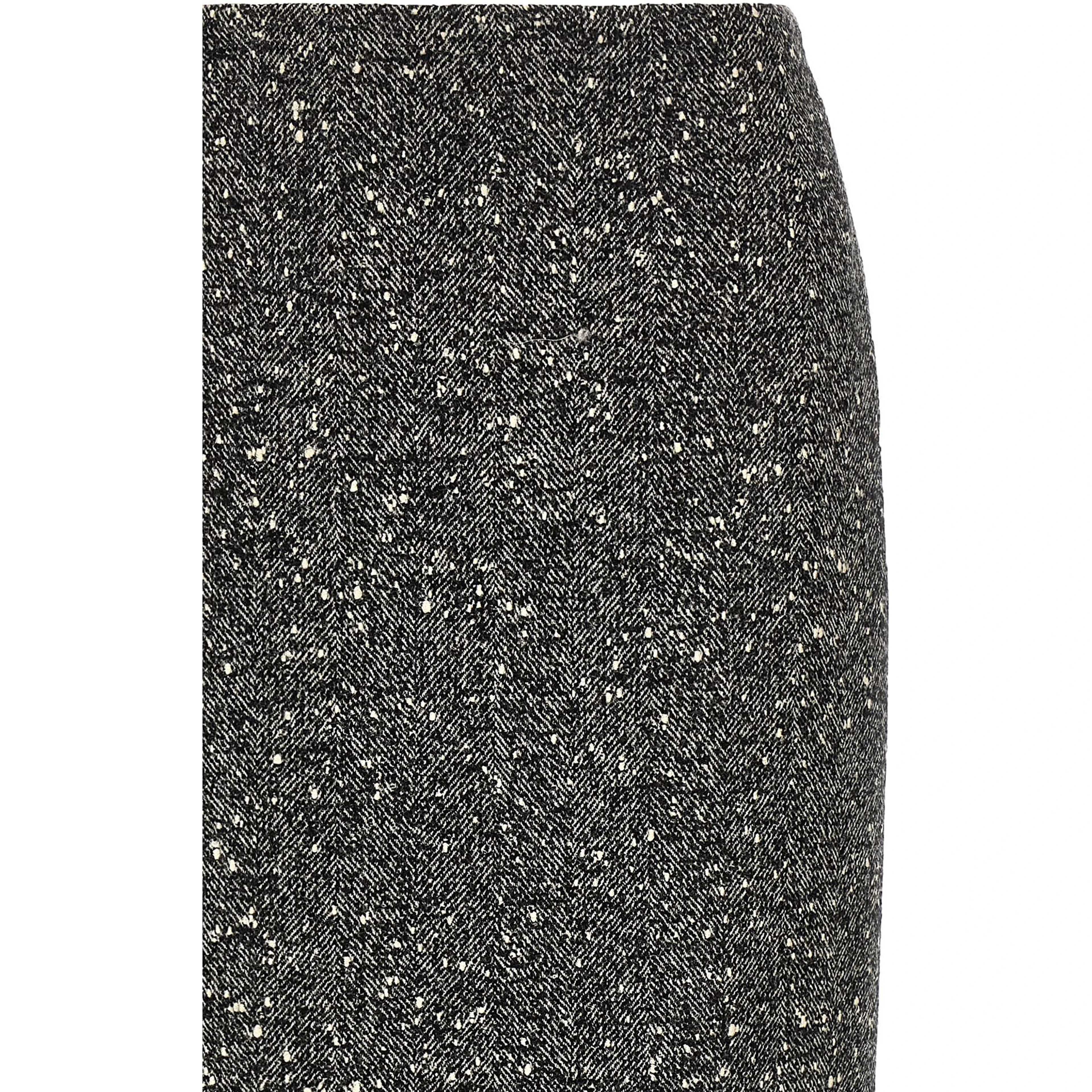 Bicolor Virgin Wool Midi Skirt