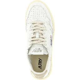 Beige Cowhide Low Top Sneakers
