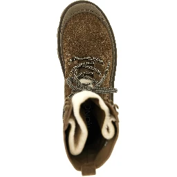 Brown Leather Lace-Up Boots