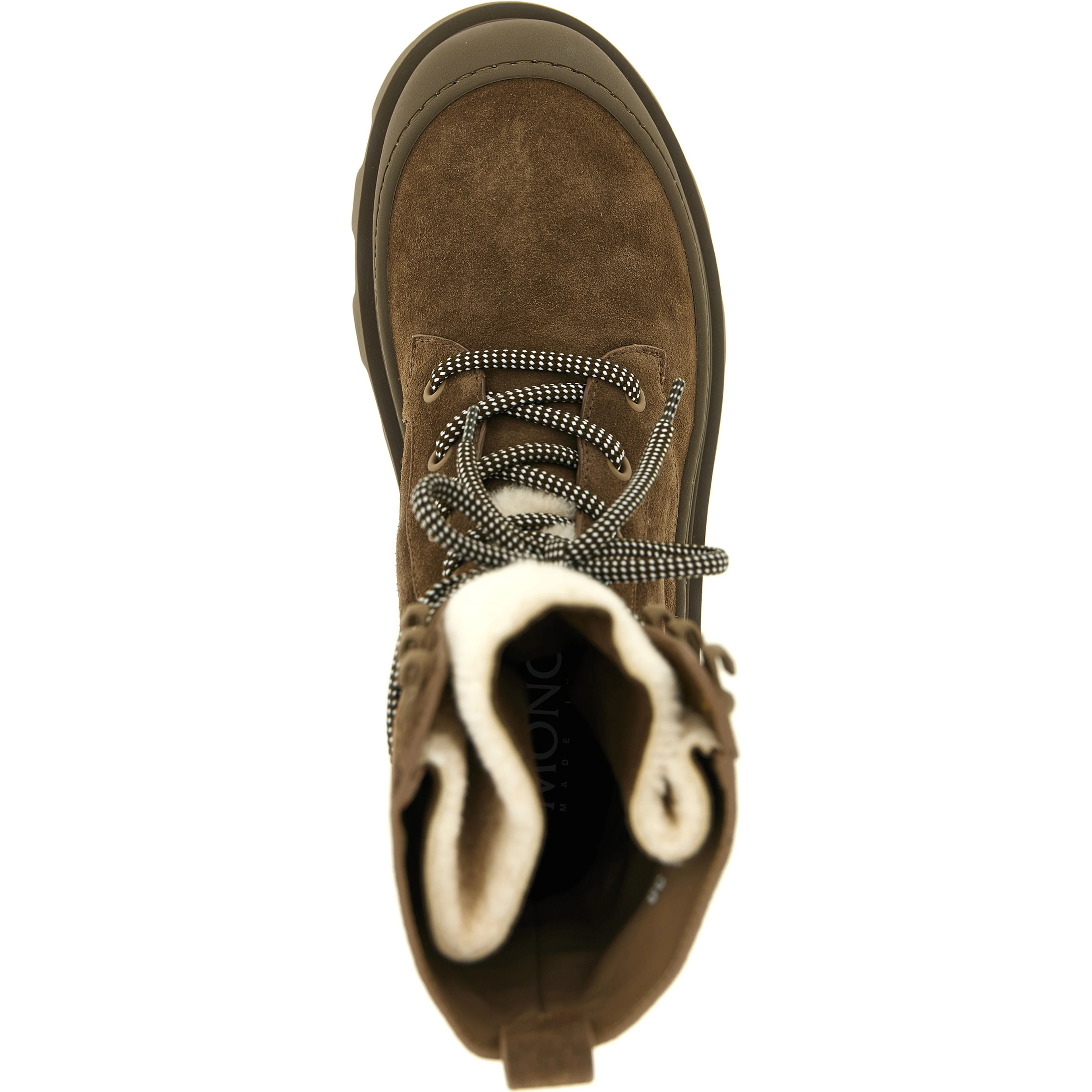Brown Leather Lace-Up Boots