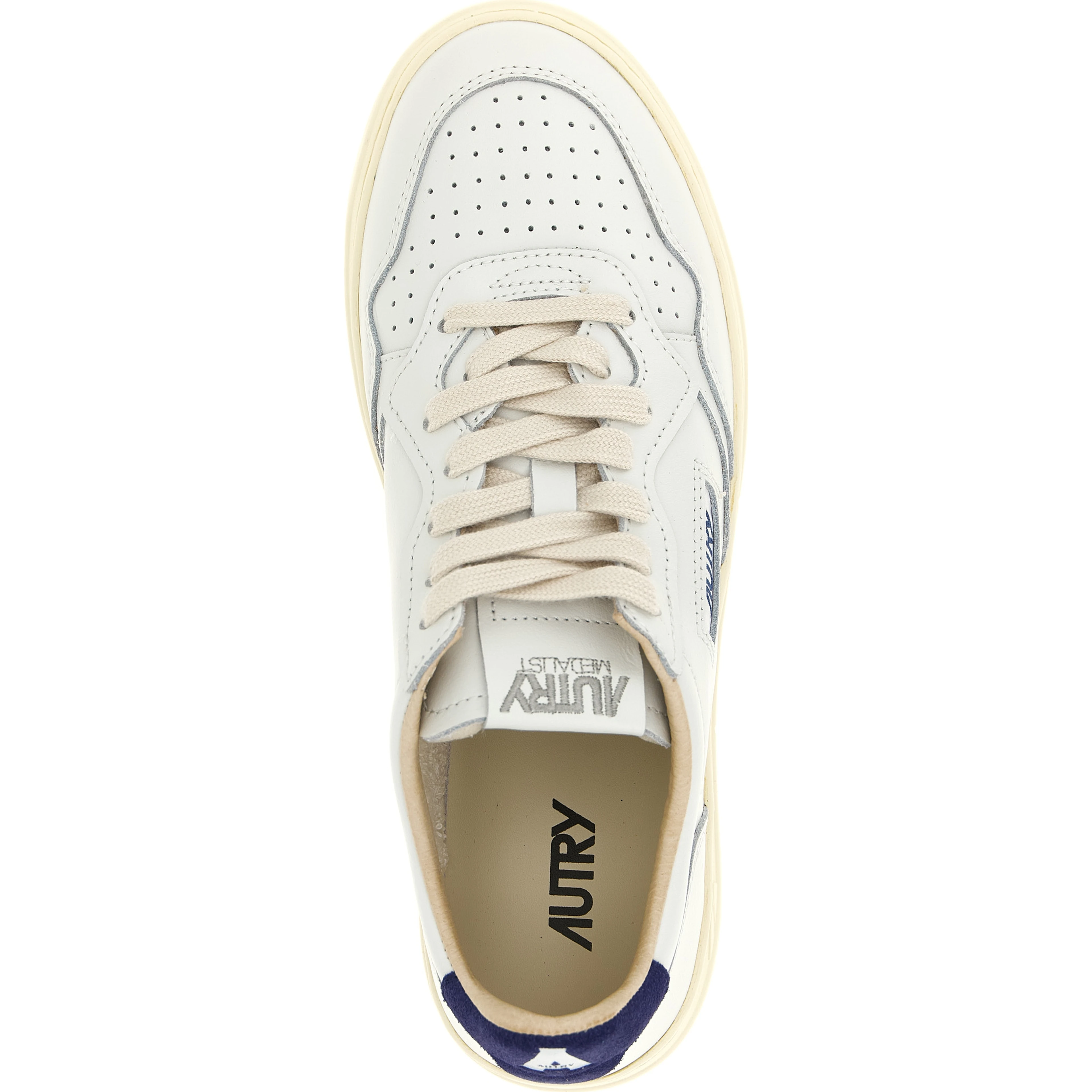 Blue Cowhide Athletic Sneakers