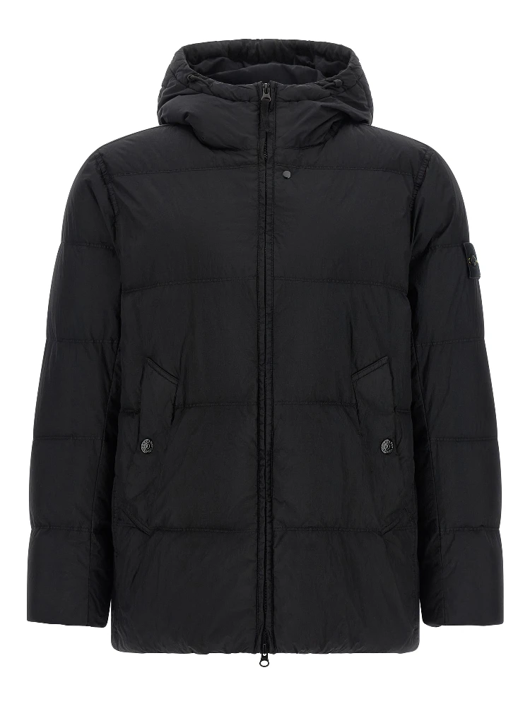 Black Polyamide Full-Length Jacket