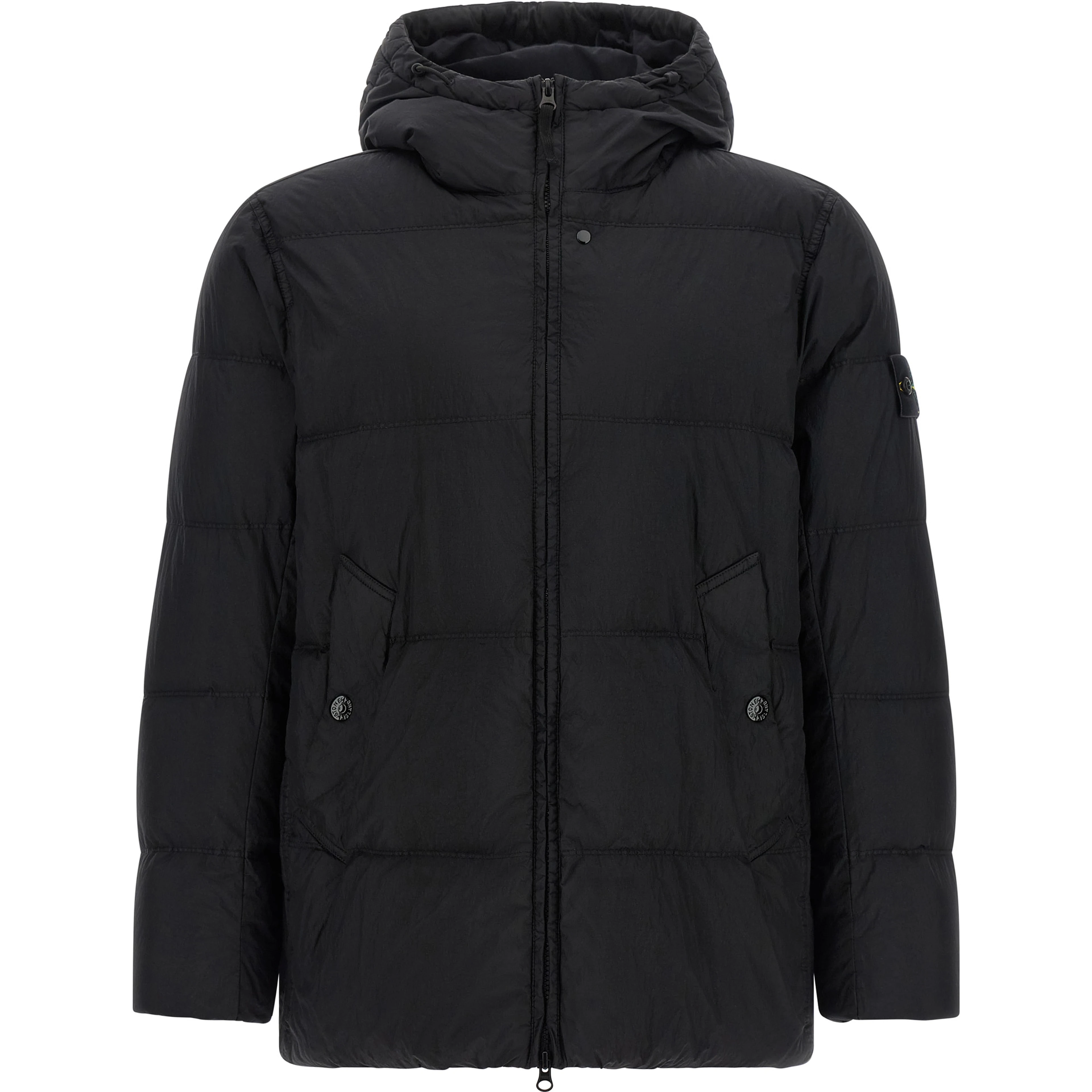 Black Polyamide Full-Length Jacket