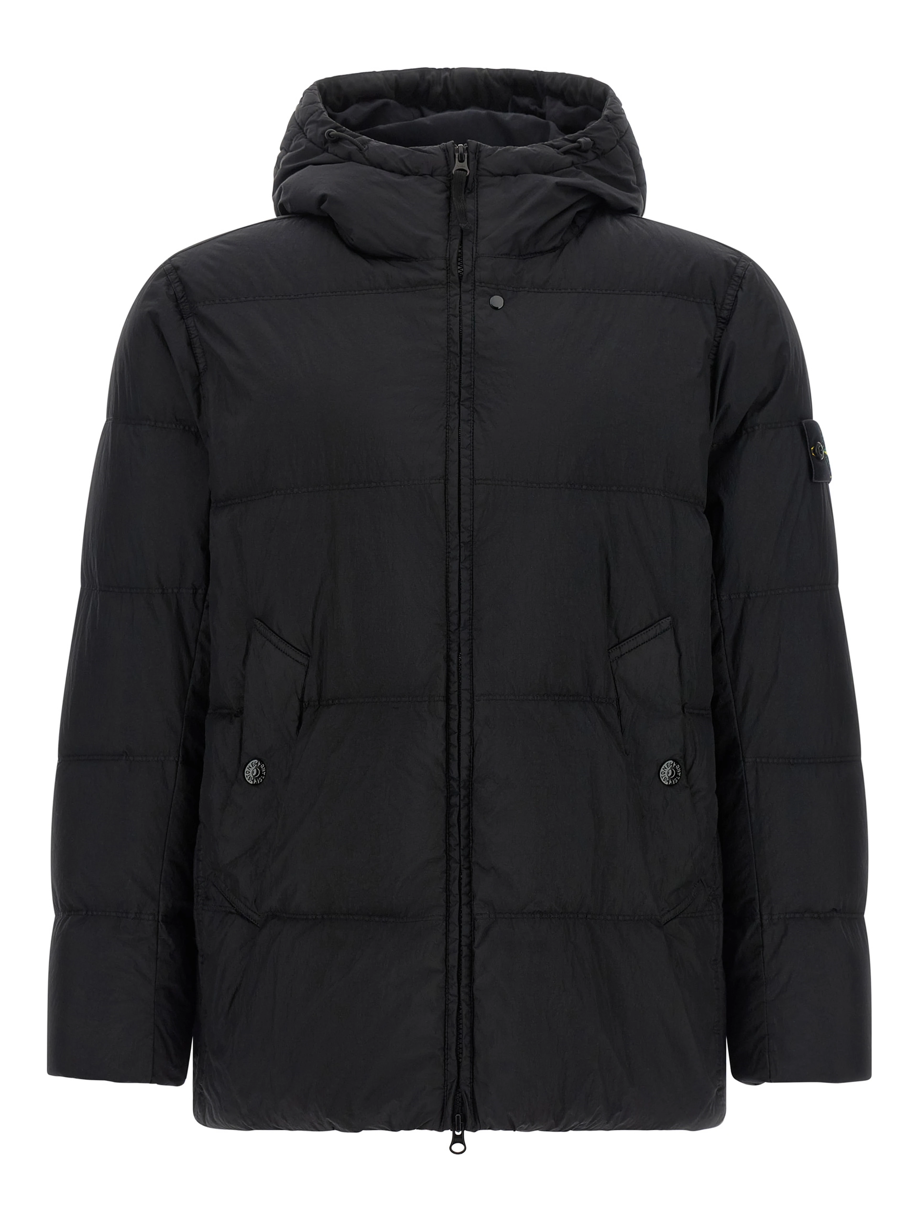 Black Polyamide Full-Length Jacket