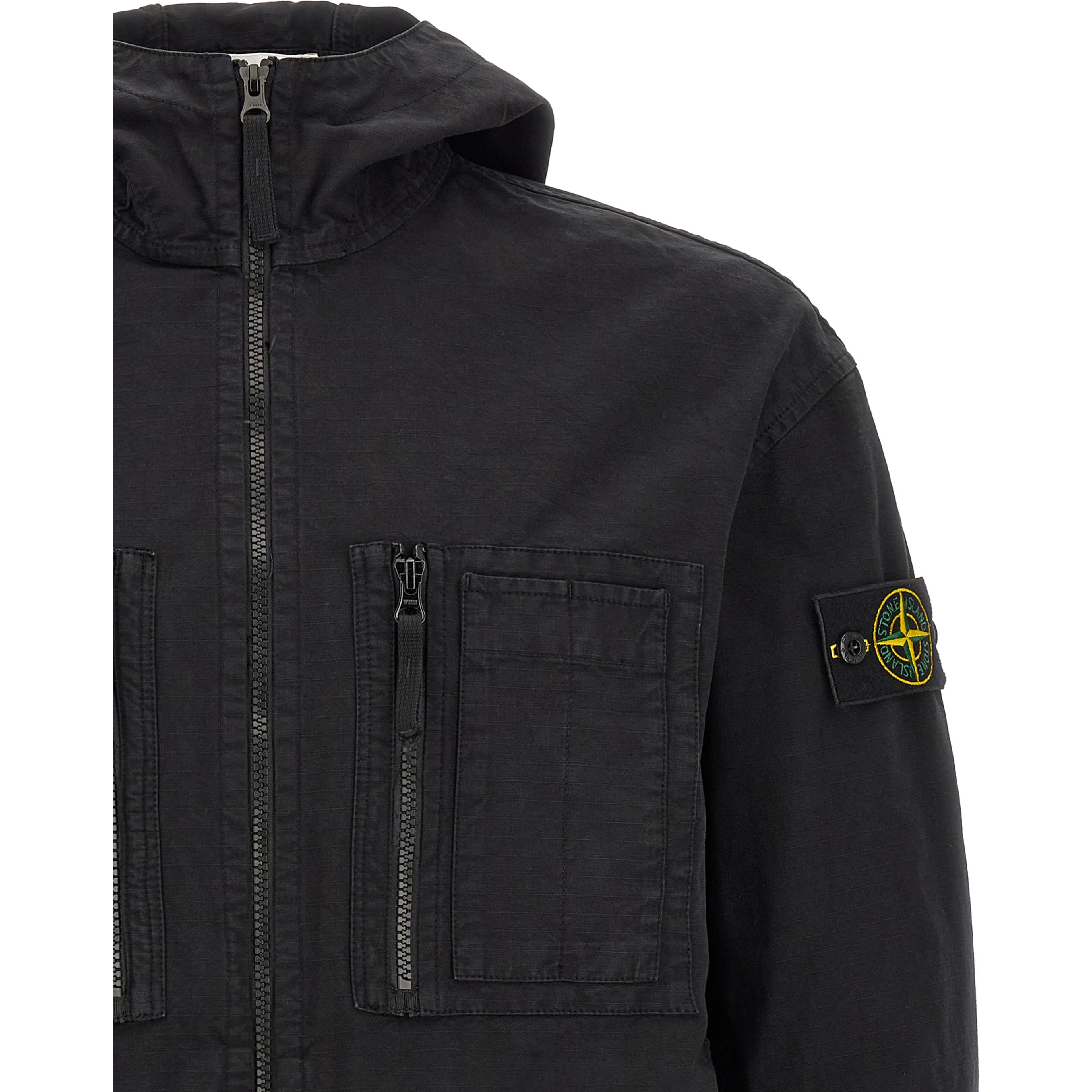 Black Cotton Shell Jacket