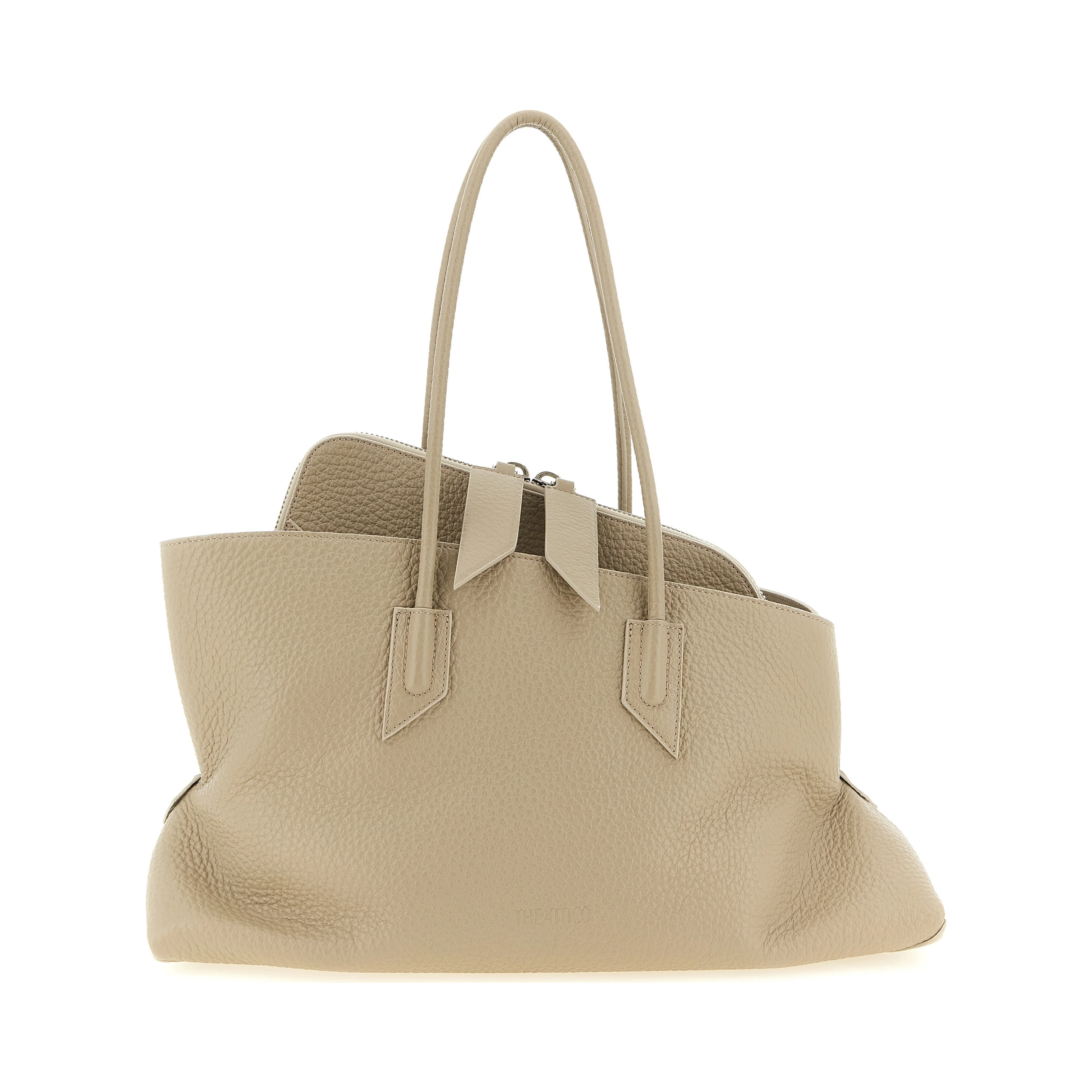 Beige Bovine Leather Shoulder Bag