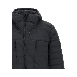 Blue Polyamide Full-Length Jacket