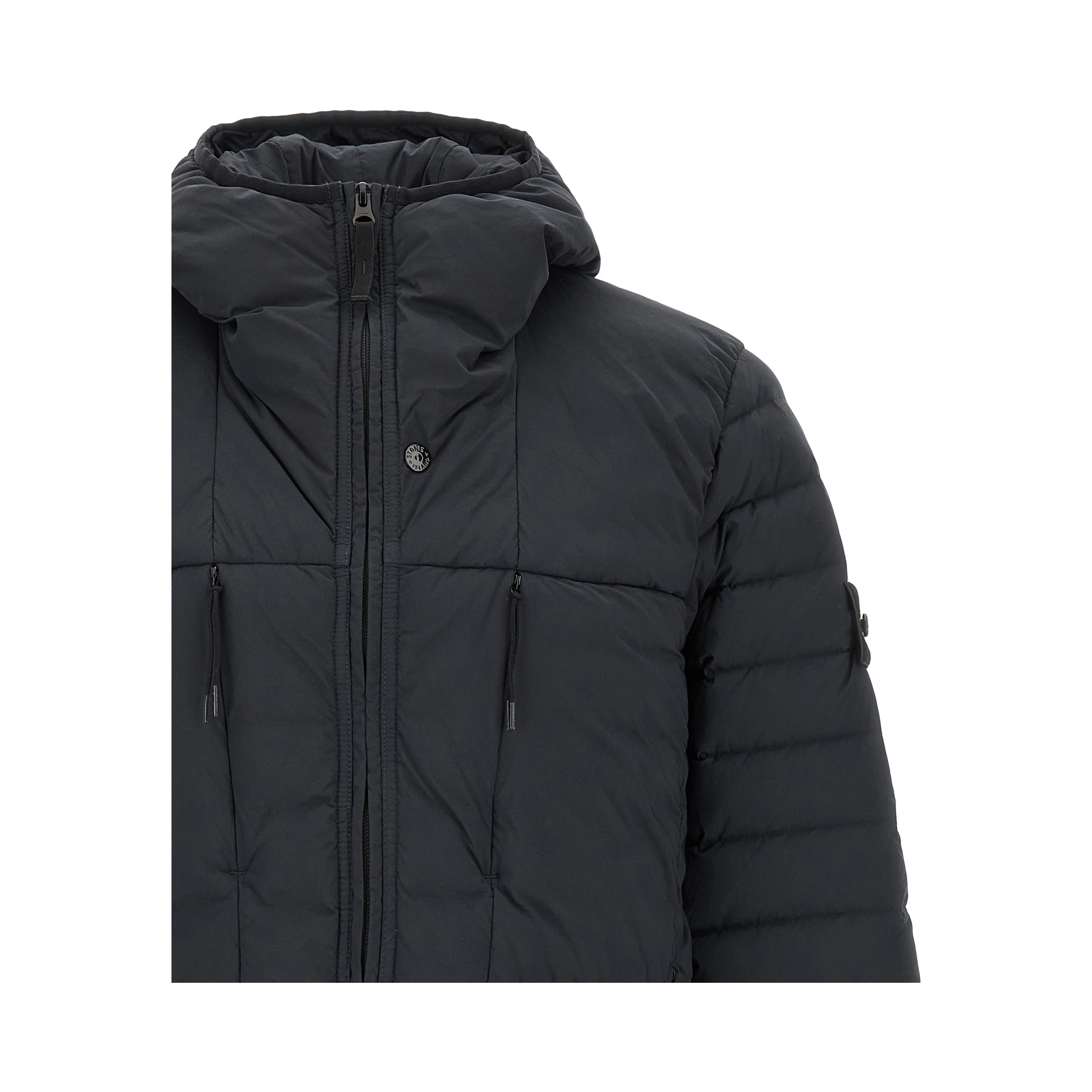 Blue Polyamide Full-Length Jacket