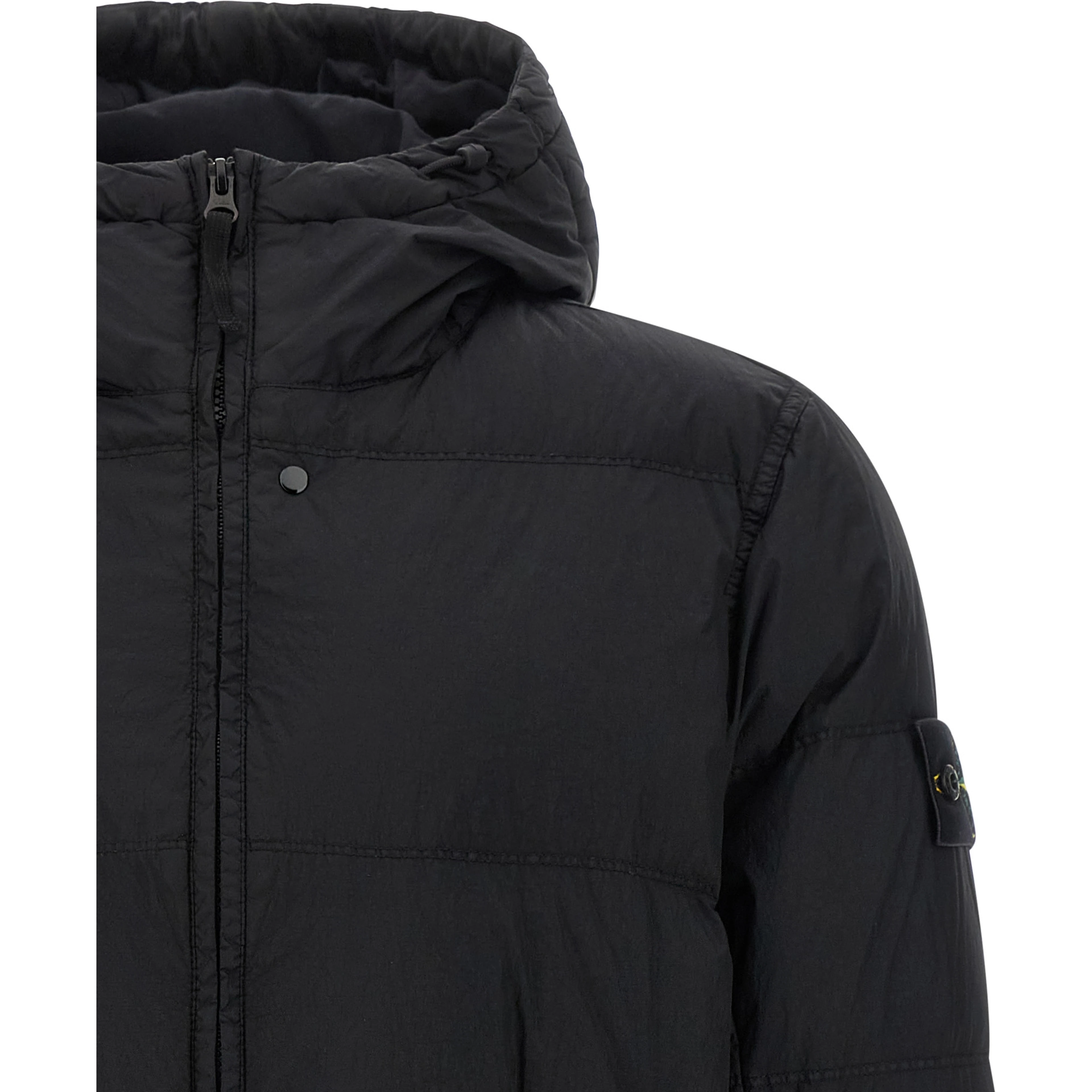 Black Polyamide Full-Length Jacket