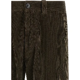 Gray Cotton Casual Pants
