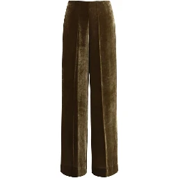 Brown Viscose Casual Pants