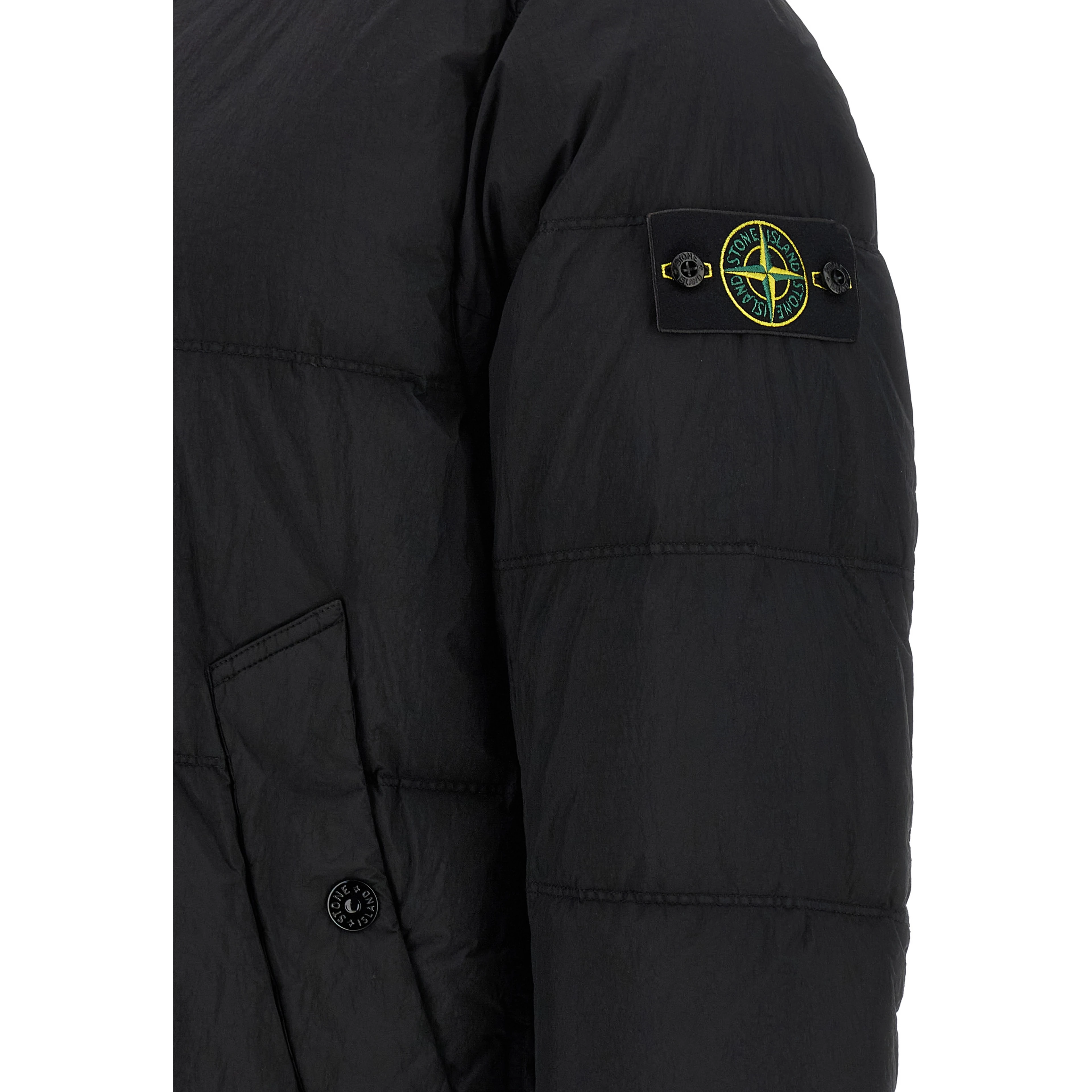 Black Polyamide Full-Length Jacket