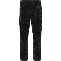 Black Cotton Casual Pants