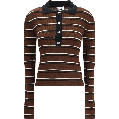 Brown Wool Oves Aries Polo Shirt