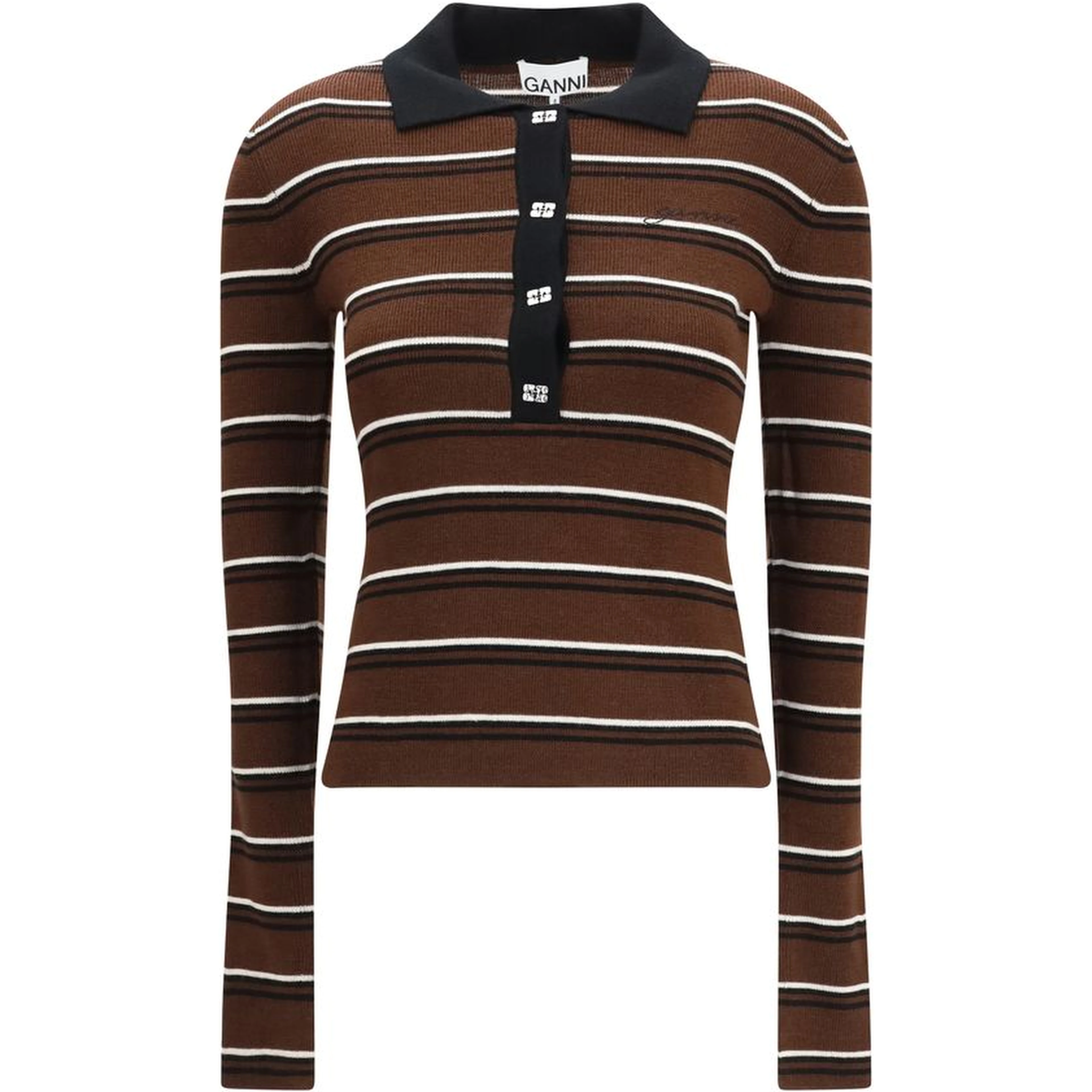 Brown Wool Oves Aries Polo Shirt