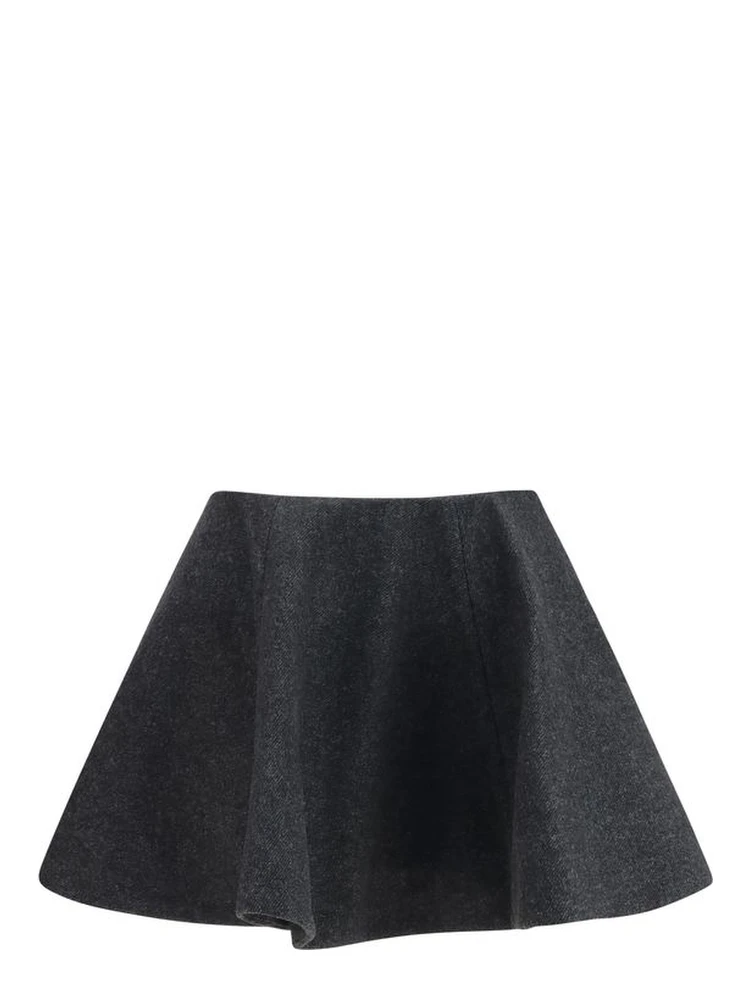 Gray Wool Oves Aries Midi Skirt
