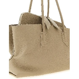 Beige Bovine Leather Shoulder Bag