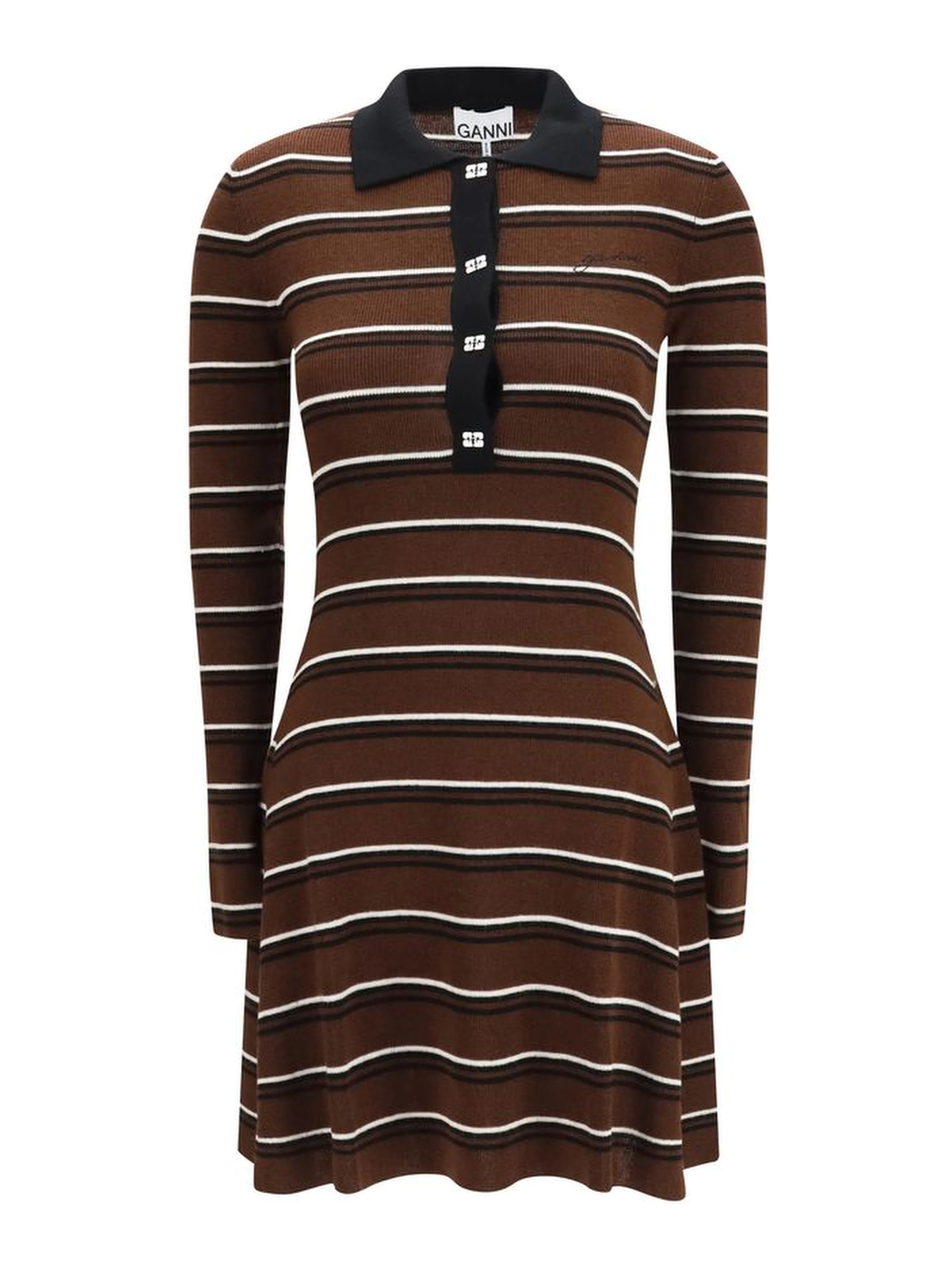 Brown Wool Oves Aries Casual Dress