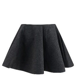 Gray Wool Oves Aries Midi Skirt