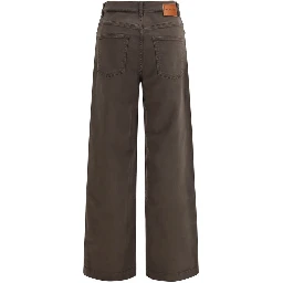 Brown Cotton Casual Pants