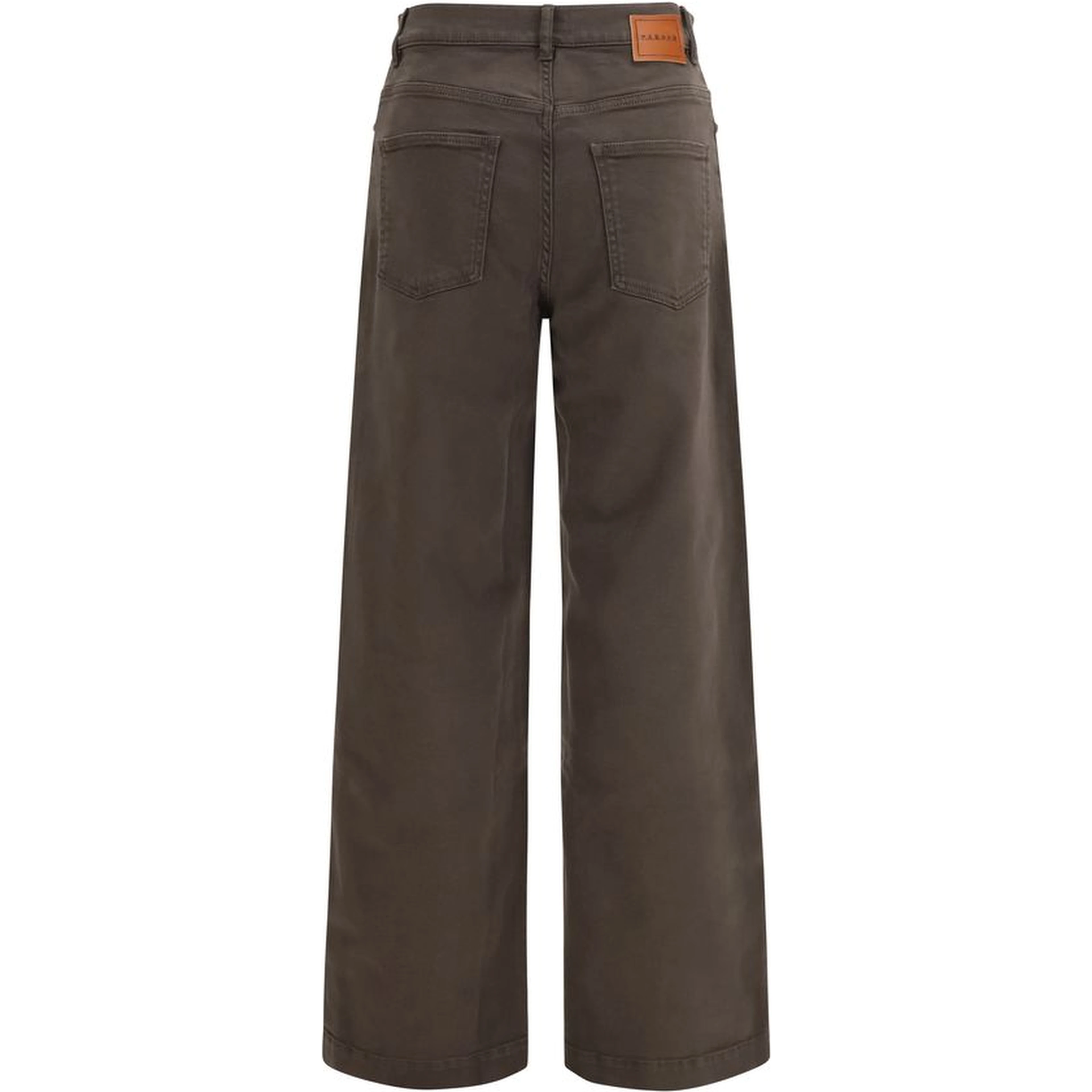 Brown Cotton Casual Pants
