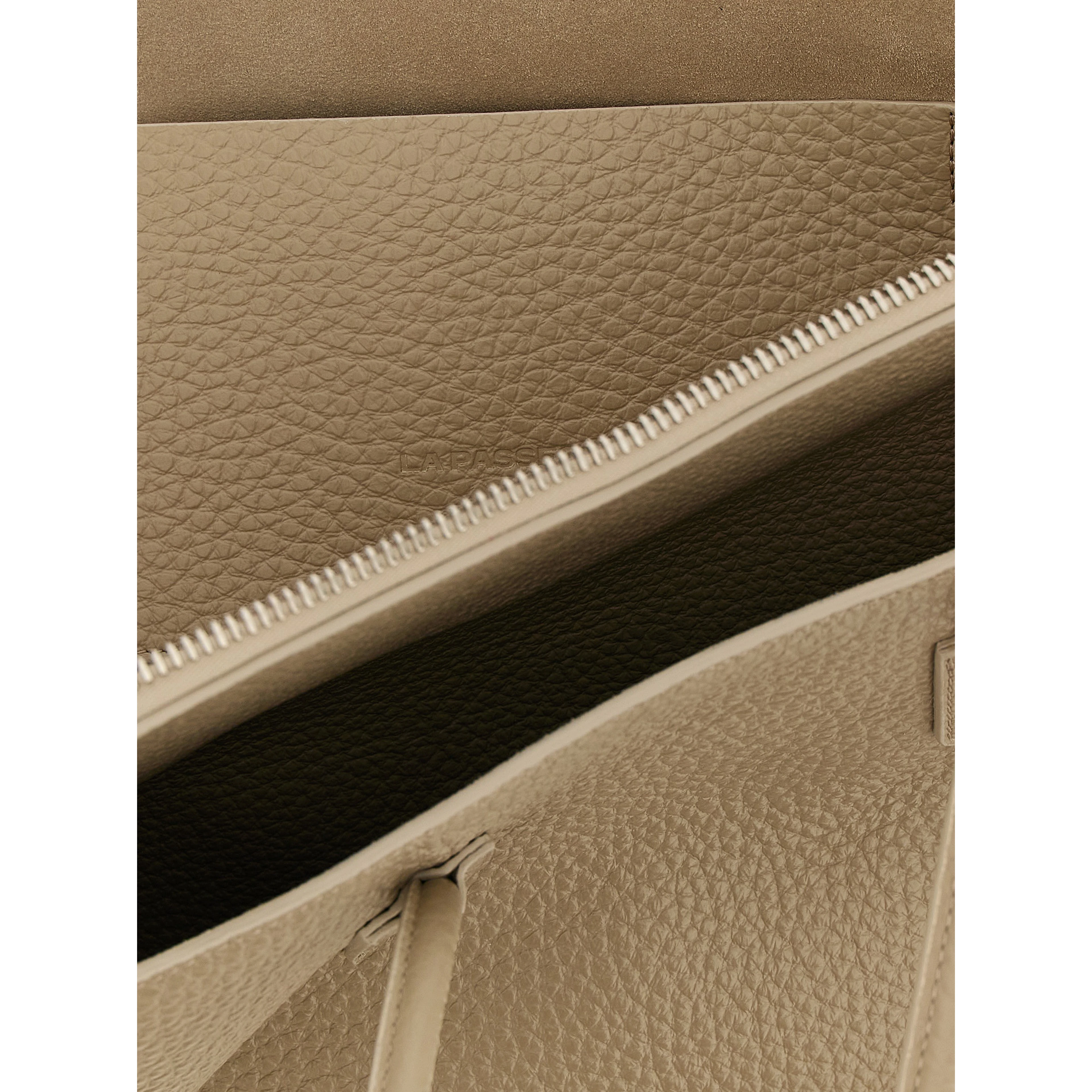 Beige Bovine Leather Shoulder Bag