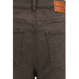 Brown Cotton Casual Pants
