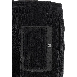 Black Cotton Casual Pants
