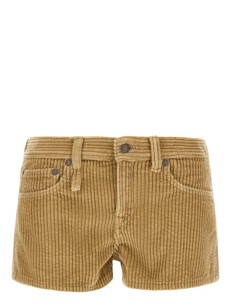 Beige Cotton Bermuda Shorts