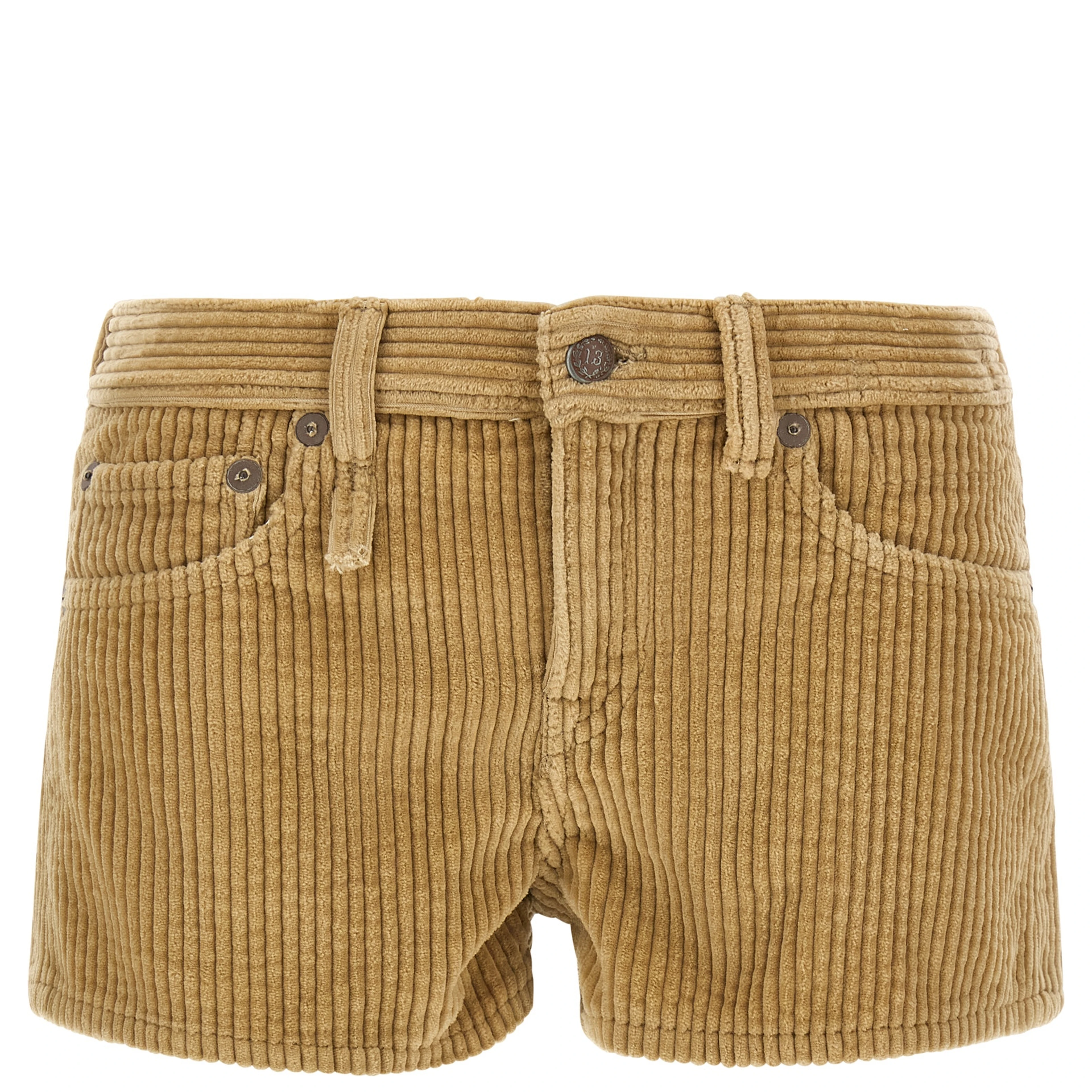 Beige Cotton Bermuda Shorts