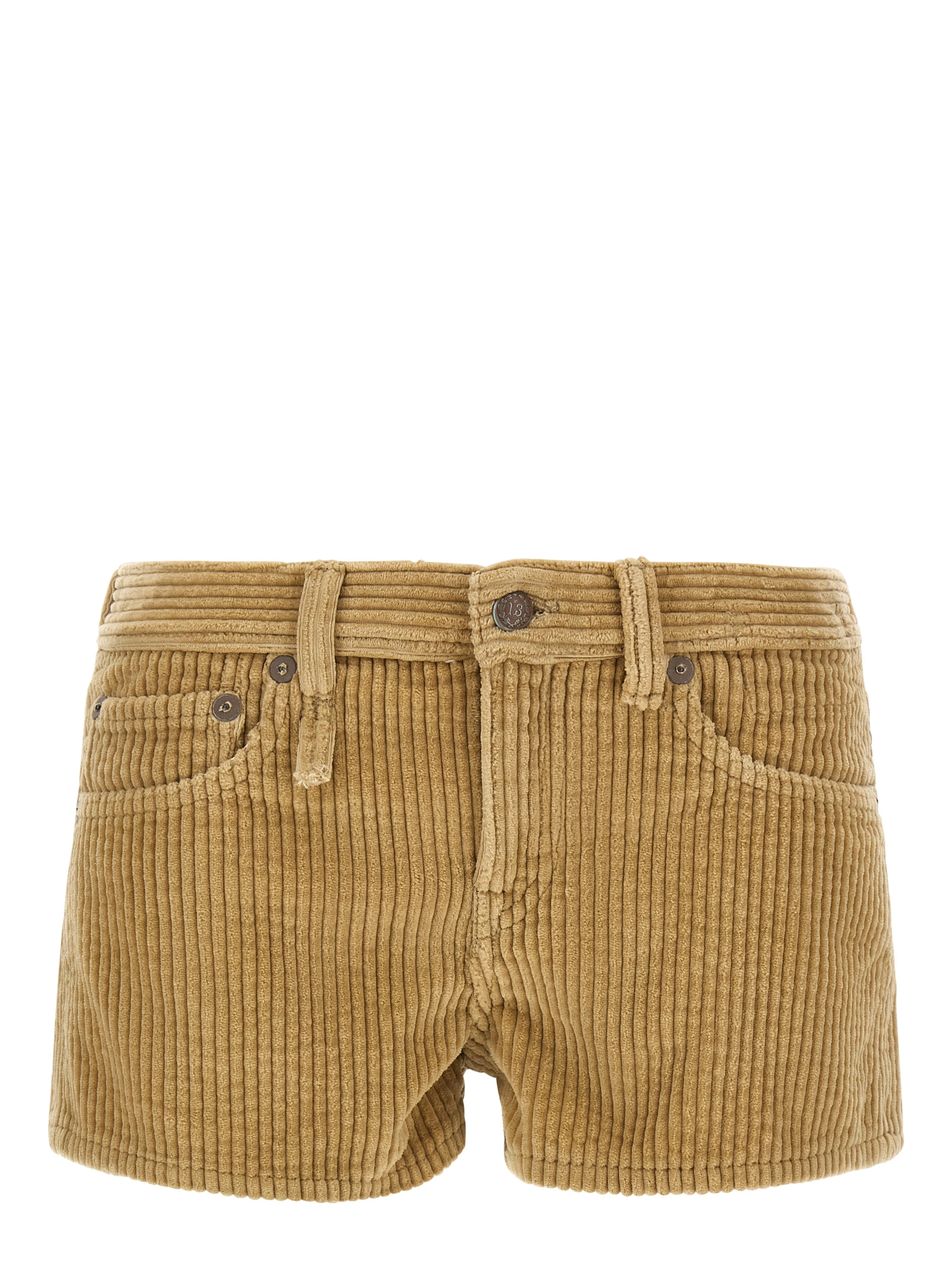 Beige Cotton Bermuda Shorts