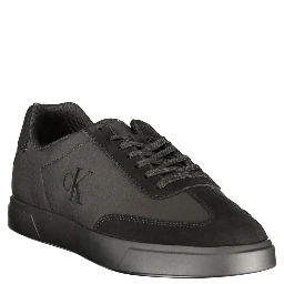 Black Polyester Men's Sneaker