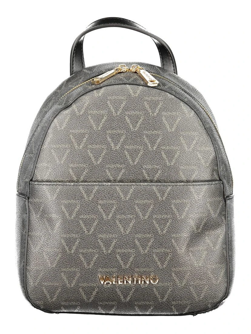 Black Polyurethane Women's Backpack