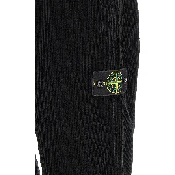 Black Cotton Casual Pants