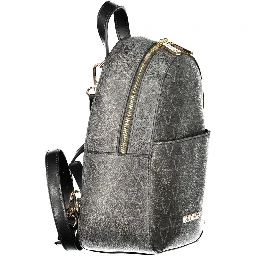 Black Polyurethane Women's Backpack