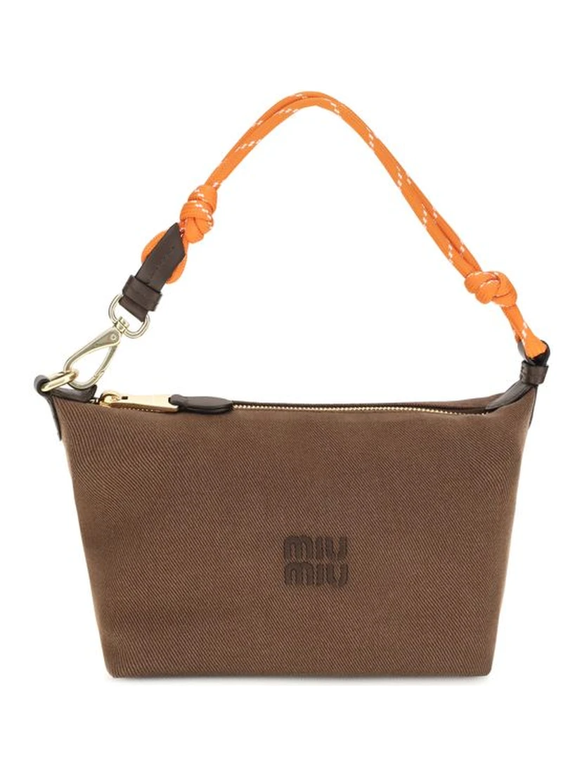 Brown Cotton Shoulder Bag