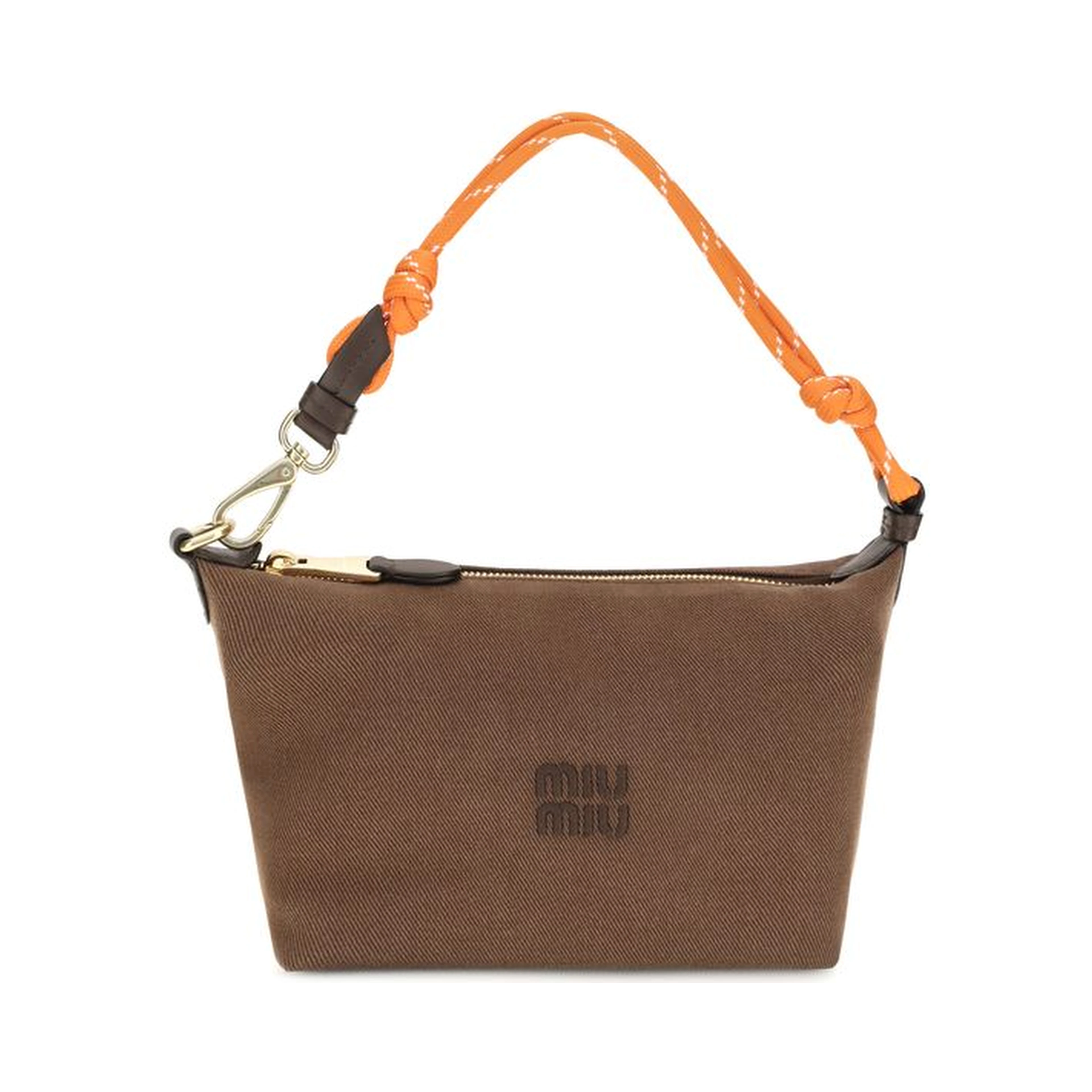 Brown Cotton Shoulder Bag