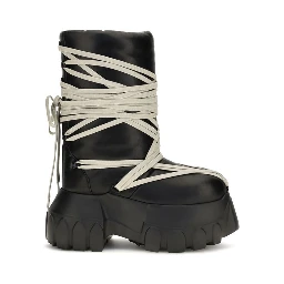 Black Calf Leather Bos Taurus Lace-Up Boots