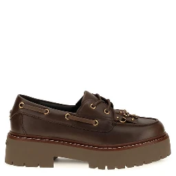 Brown Calf Leather Bos Taurus Platform Loafers