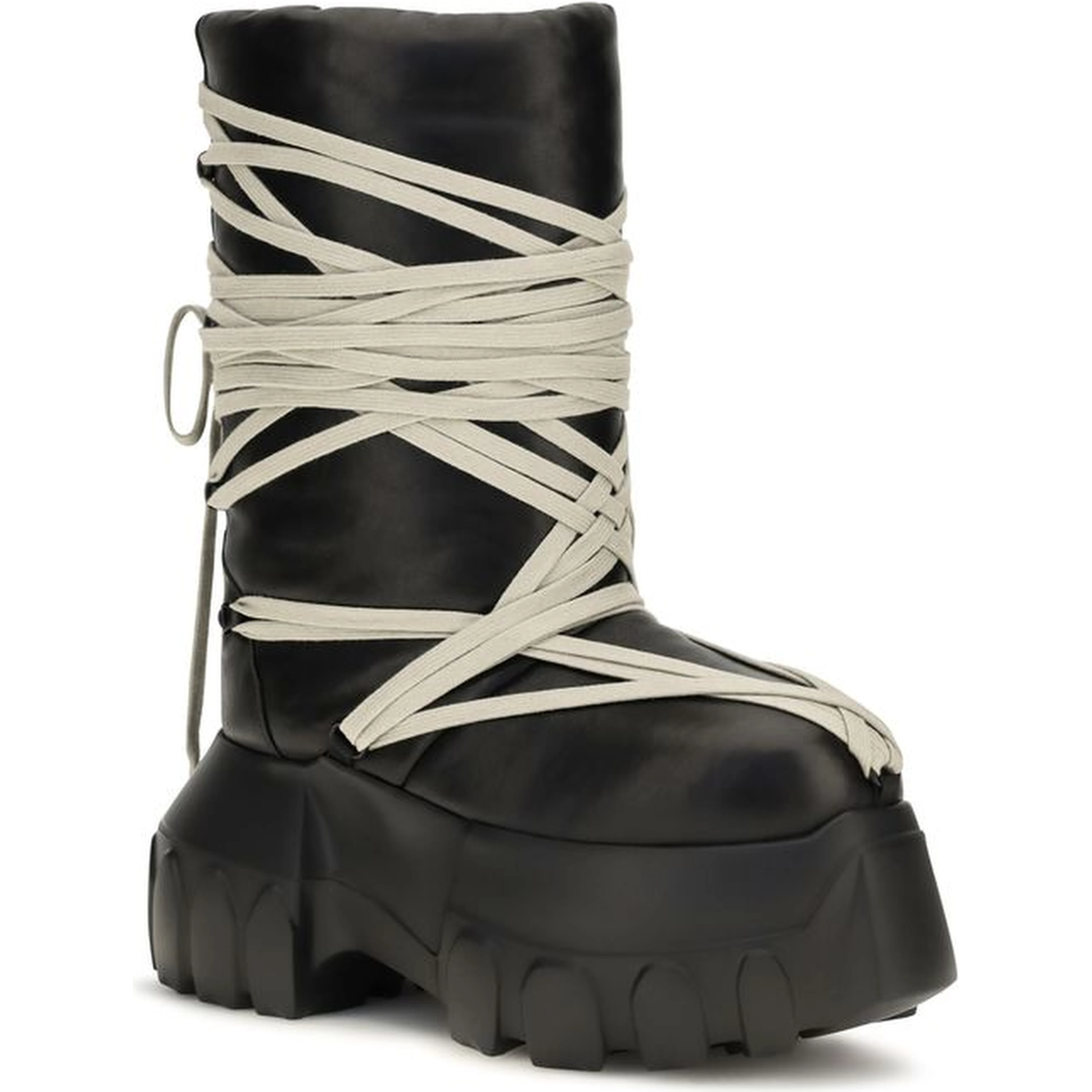 Black Calf Leather Bos Taurus Lace-Up Boots