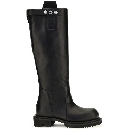 Black Calf Leather Bos Taurus Rain Boots
