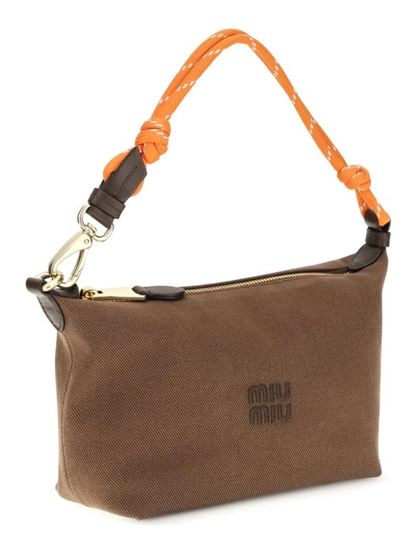 Brown Cotton Shoulder Bag