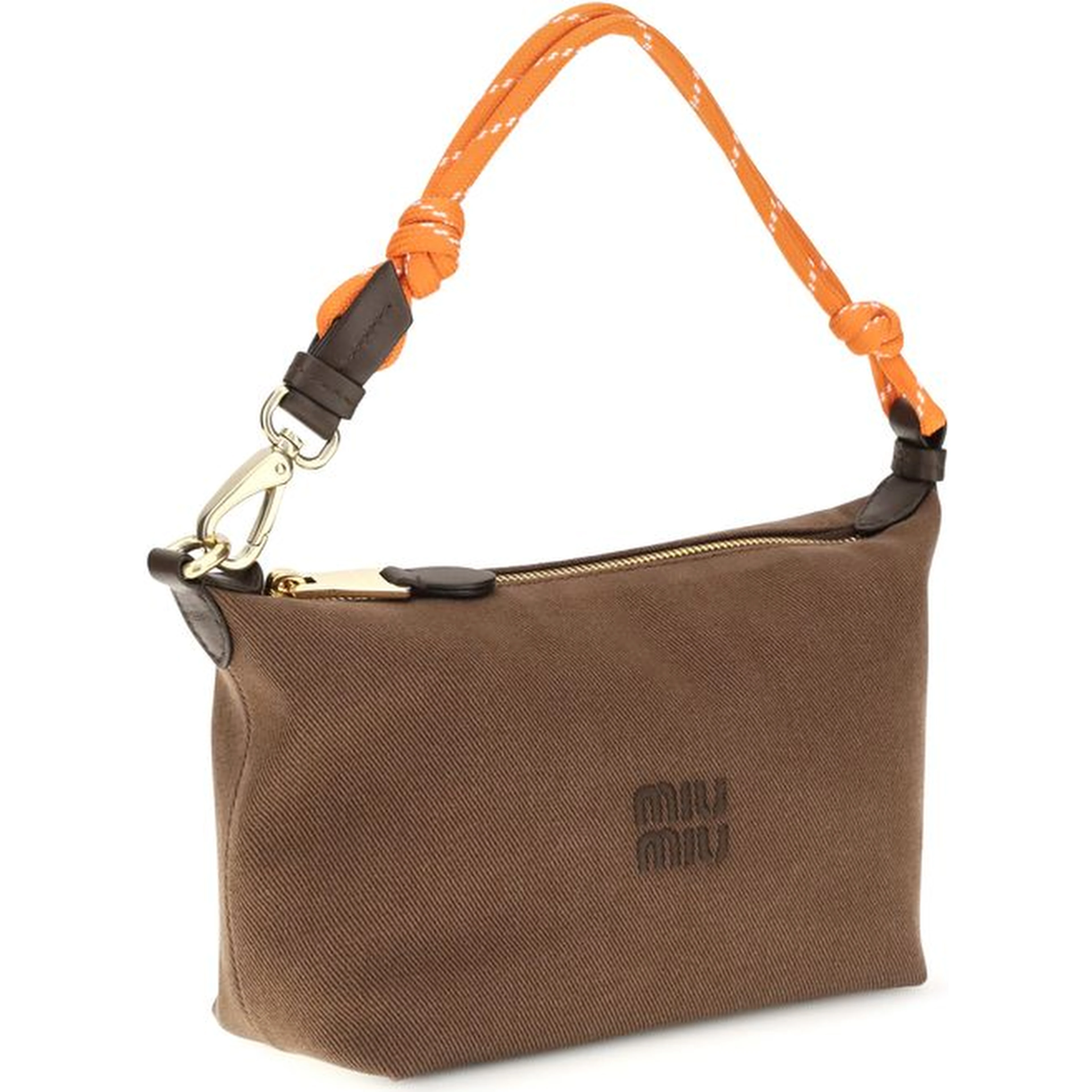 Brown Cotton Shoulder Bag