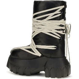 Black Calf Leather Bos Taurus Lace-Up Boots