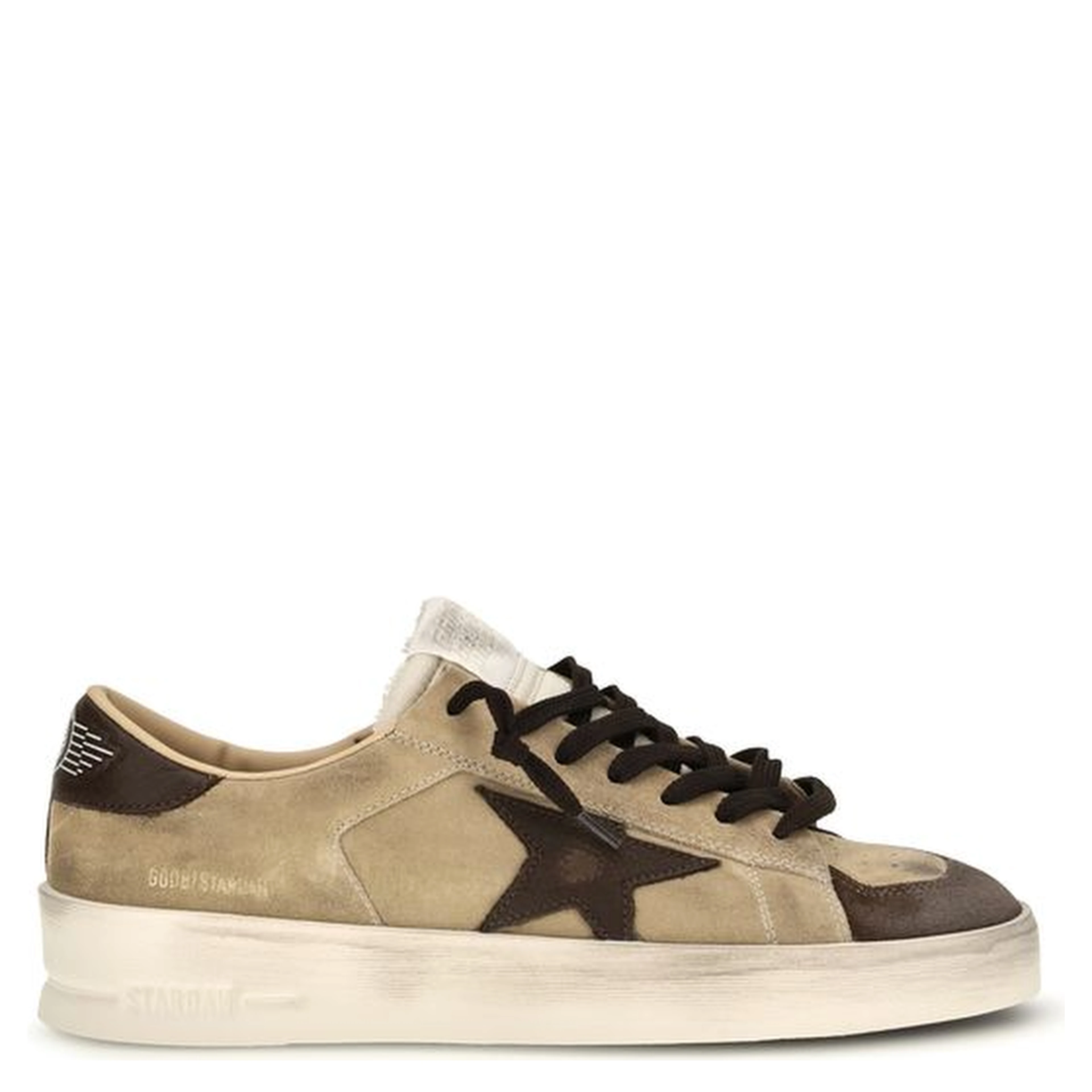 Beige Calf Leather Bos Taurus Sneakers