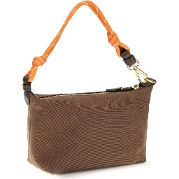 Brown Cotton Shoulder Bag