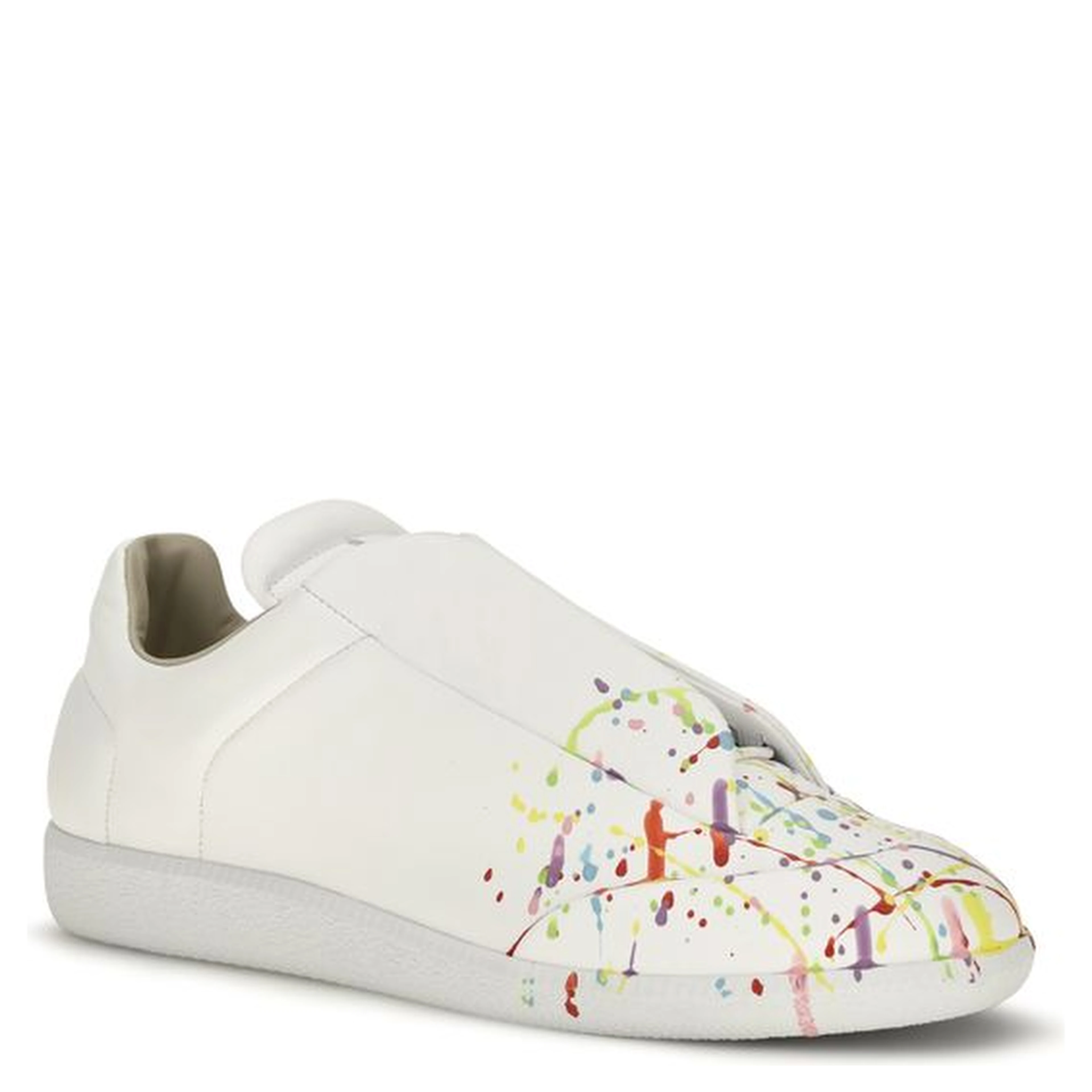 White Calf Leather Bos Taurus Low Top Sneakers