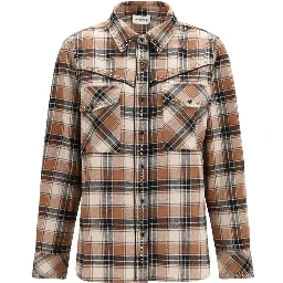 Brown Cotton Pattern Shirt
