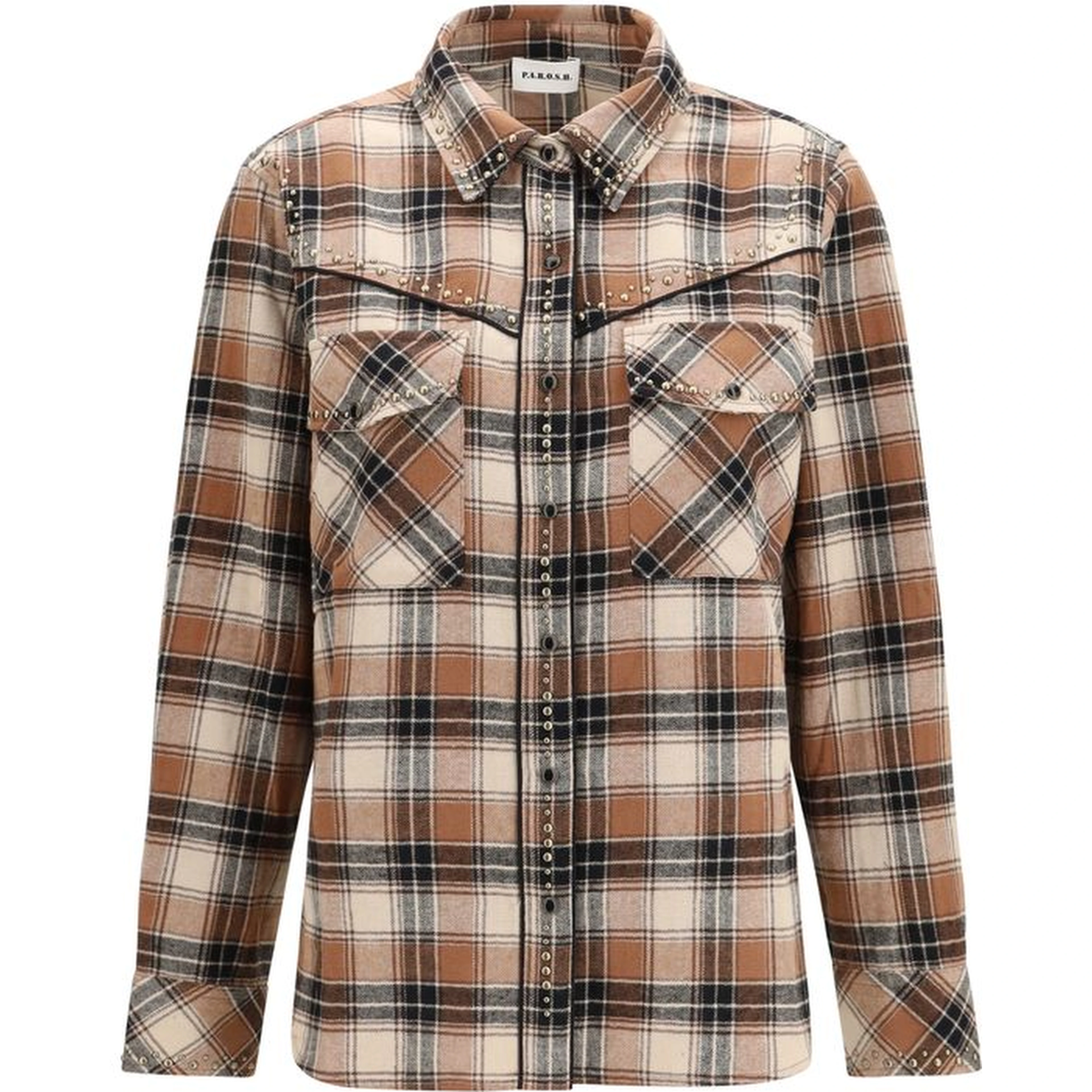 Brown Cotton Pattern Shirt