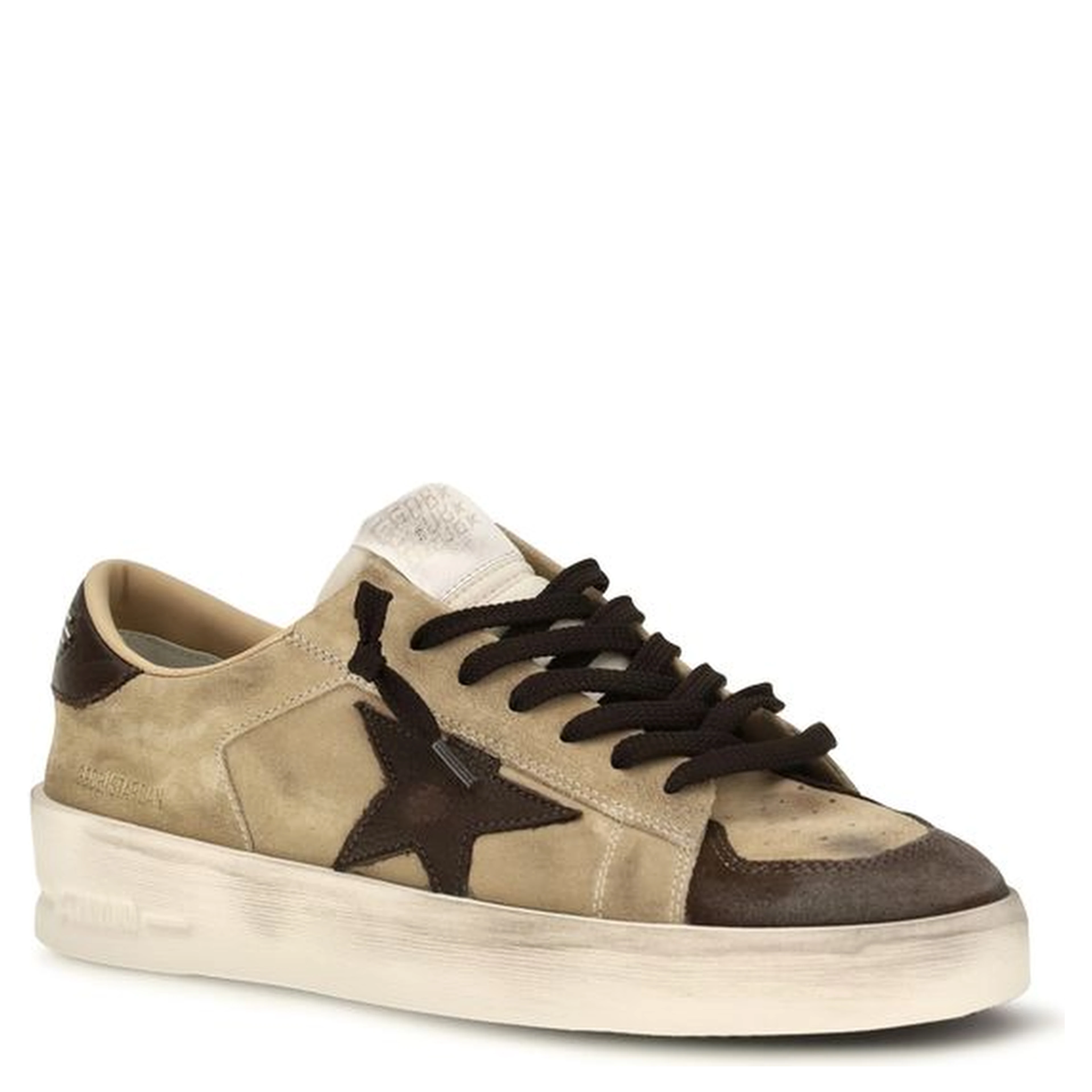 Beige Calf Leather Bos Taurus Sneakers